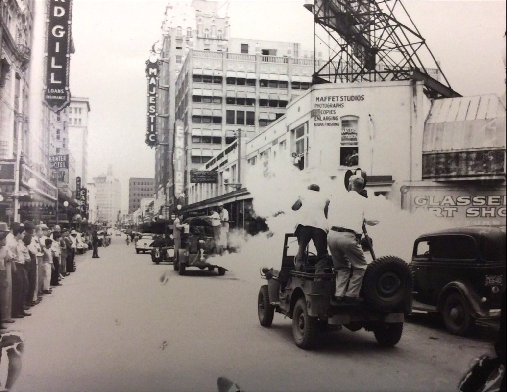 DDT being sprayed in downtown San Antonio, 1946 | Drink up the history with The Barwalk, San Antonio TX